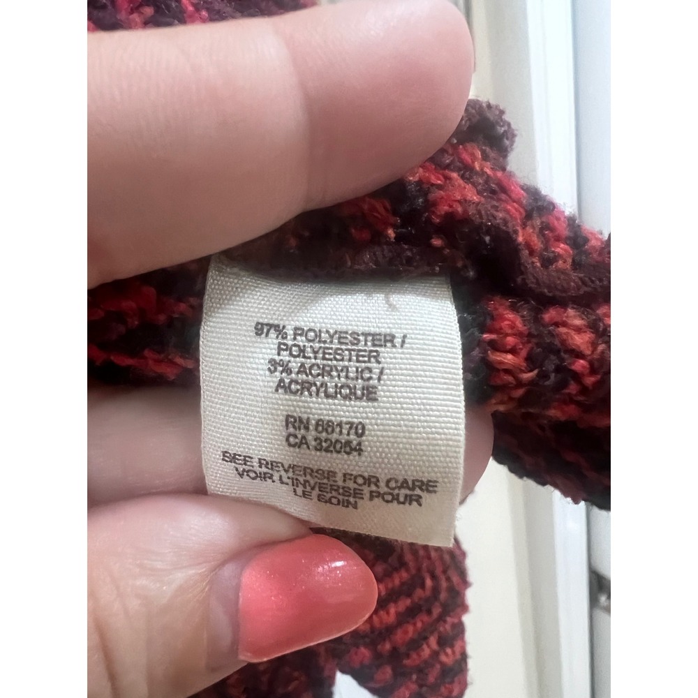 Free People Red Black Herringbone Chevron Peplum Double Breasted Jacket Coat - Picture 3 of 6